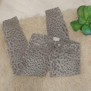 Current/Elliott The Stiletto Grey Leopard Jeans